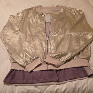 Shimmering Gold Varsity Jacket